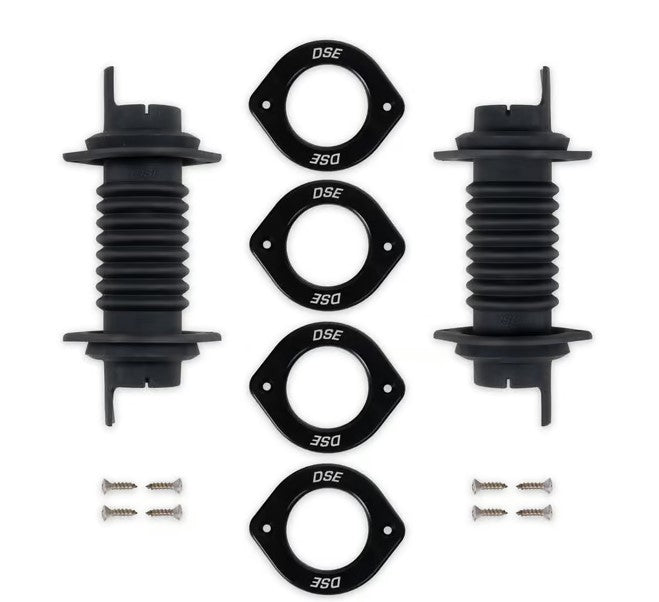 Detroit Speed Door Jam Wire Loom - 3 to 4.25 in Long - 1.30 in ID - Black - Universal (Pair)