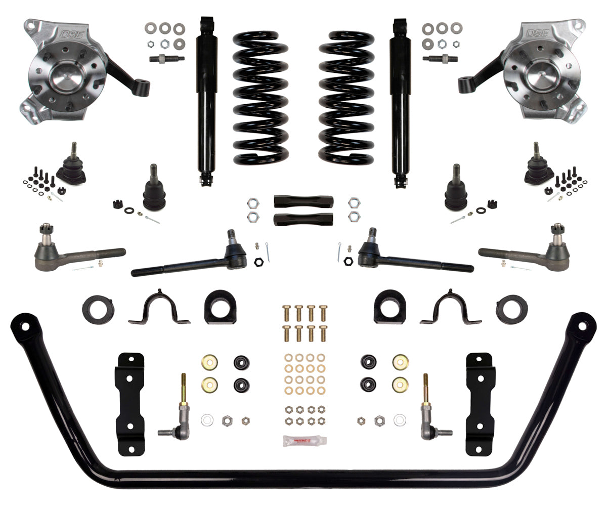 Detroit Speed Front Suspension Kit - 4-1/2 in Drop - Black - GM Fullsize Truck 1973-87