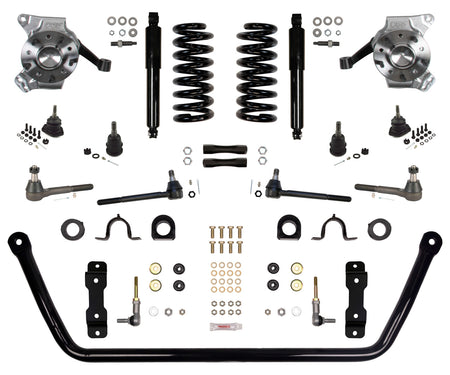 Detroit Speed Front Suspension Kit - 4-1/2 in Drop - Black - GM Fullsize Truck 1971-72