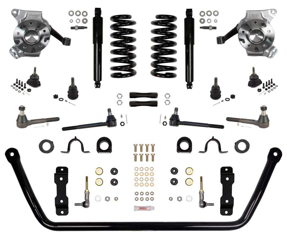 Detroit Speed Front Suspension Kit - 4-1/2 in Drop - Black - GM Fullsize Truck 1967-70