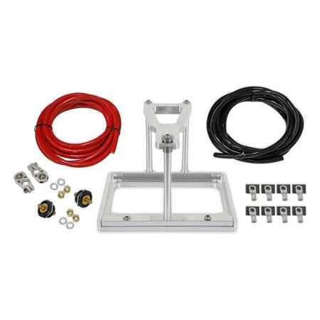 Detroit Speed Single Trunk Mount Tray Battery Relocation Kit - 18 ft Red / 18 ft Black