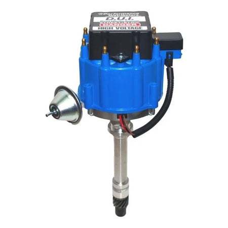 Performance Distributors D.U.I. Street / Strip Distributor - Hall-Effect Pickup - Mechanical / Vacuum Advance - HEI Style Terminal - Blue - Chevy V8