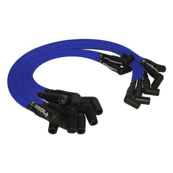 D.U.I. Livewires Spiral Core 10 mm Spark Plug Wires - Blue - 90 Degree Plug Boots - Small Block Ford / Cleveland / FE-Series