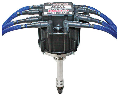 Performance Distributors D.U.I. Street / Strip Crossfire Distributor - Magnetic Pickup - Mechanical / Vacuum Advance - HEI Style Terminal - Black - Chevy V8