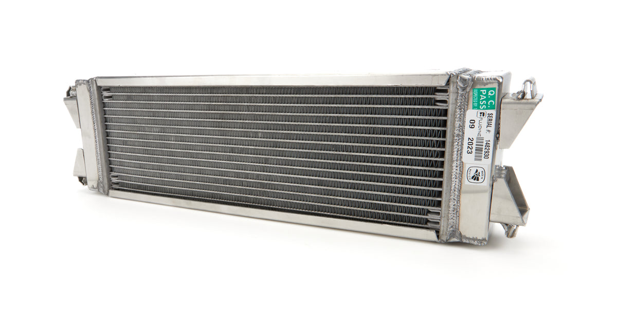 Fluidyne Auxiliary Single Pass Aluminum Radiator - 21.625 in W x 6.457 in H x 3.5 in D - Ford Mustang 2003-04