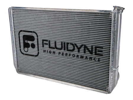 Fluidyne Aluminum Triple Pass Radiator - 28.875 in W x 18 in H x 2 in D - Left Side Inlet - Right Side Outlet - Ford - Super Late Model
