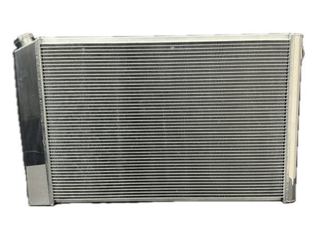 Fluidyne Aluminum Radiator - 33.1 in W x 20.5 in H x 3.125 in D - Left Side Inlet - Right Side Outlet - Polished - GM Fullsize SUV 1973-91