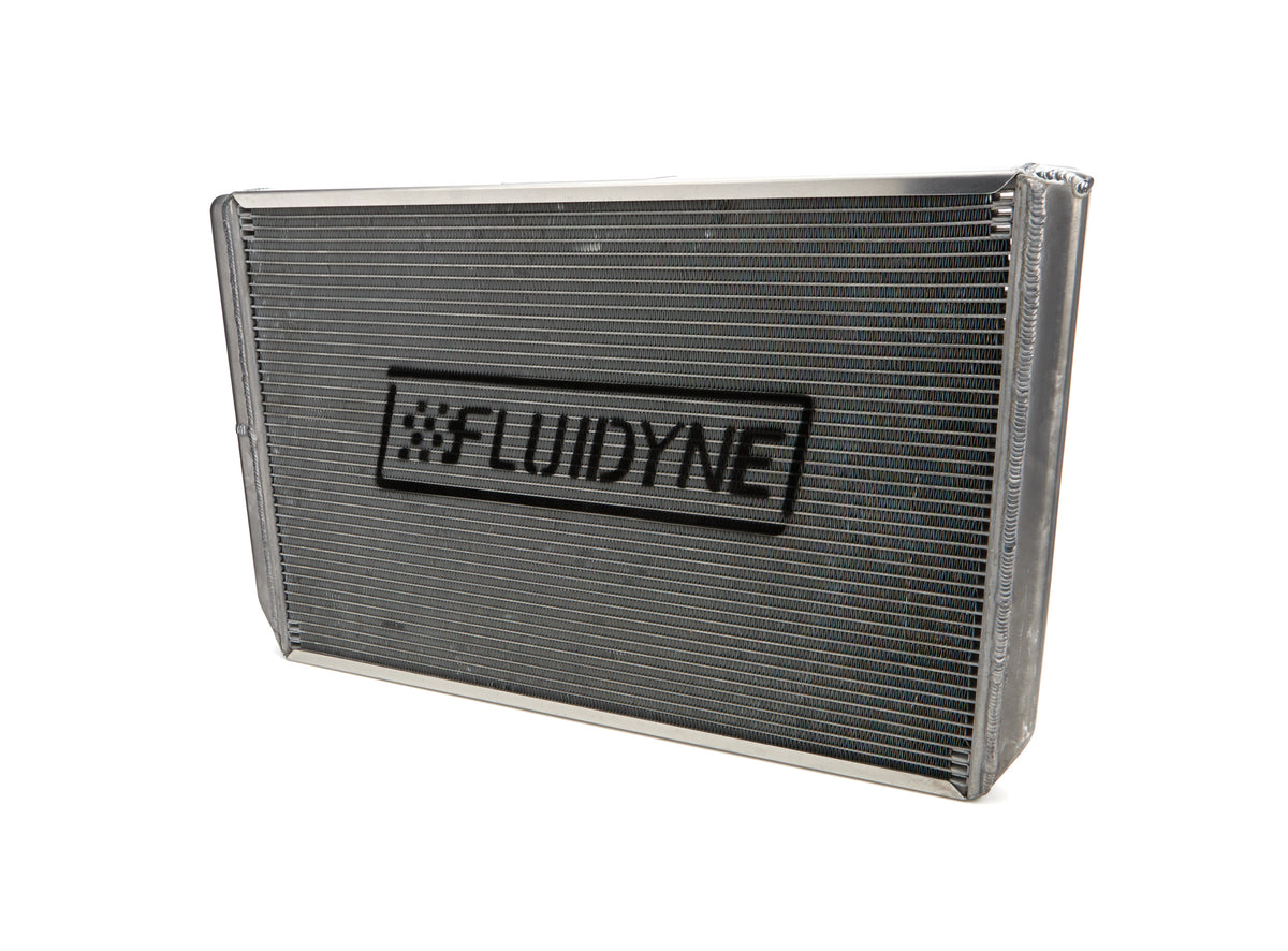 Fluidyne Aluminum Dual Pass Radiator - 28.75 in W x 18.125 in H x 2.25 in D