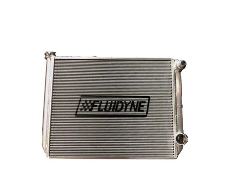 Fluidyne Aluminum Dual Pass Radiator - 25 in W x 17.5 in H x 2 in D