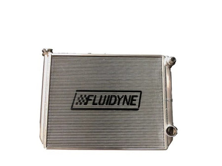 Fluidyne Aluminum Dual Pass Radiator - 25 in W x 17.5 in H x 2 in D