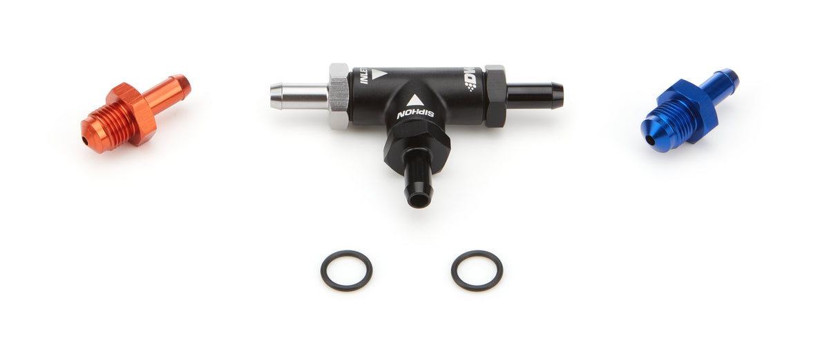 DeatschWerks 6 AN Female O-Ring to 6 AN Female O-Ring to 6 AN Female O-Ring Siphon Jet T-Fitting Fitting - Black