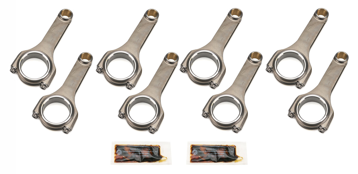Dyer's H-Beam Connecting Rod - 6.000 in Long - Bushed - 7/16 in Cap Screws - Small Block Chevy (Set of 8) 6000NLSBCSJ7200A