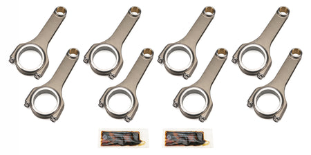 Dyer's H-Beam Connecting Rod - 6.125 in Long - Bushed - 7/16 in Cap Screws - Small Block Chevy (Set of 8)