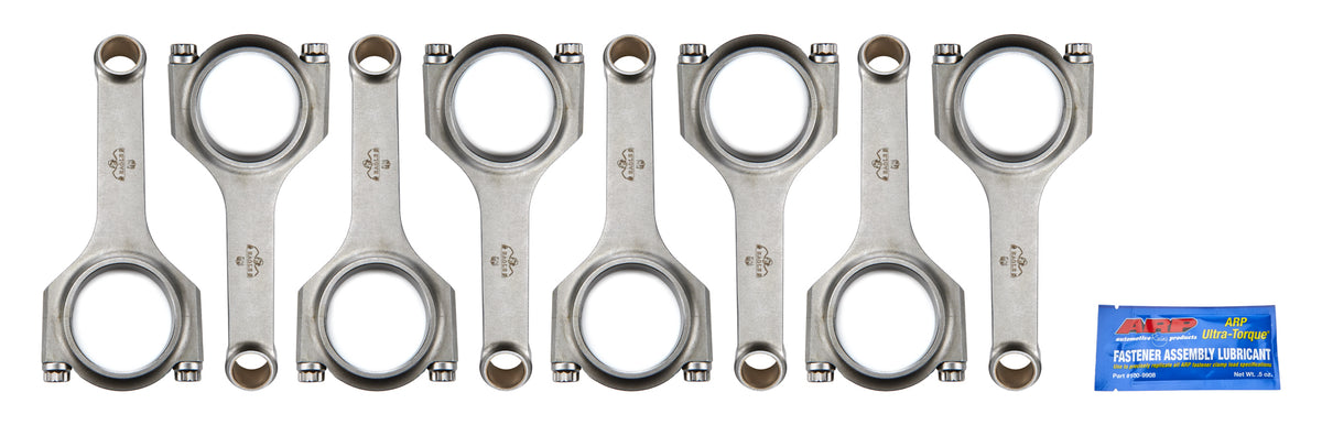 Eagle H-Beam Connecting Rod - 6.125 in Long - Bushed - 7/16 in Cap Screws - GM LS-Series (Set of 8)