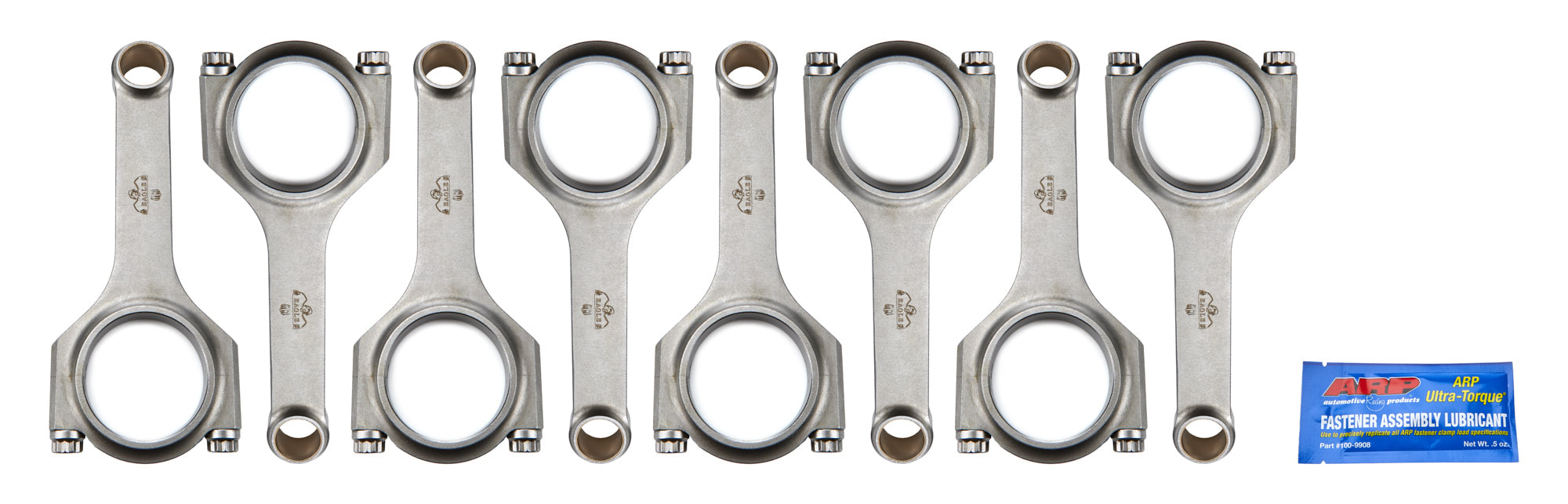 Eagle H-Beam Connecting Rod - 6.125 in Long - Bushed - 7/16 in Cap Screws - GM LS-Series (Set of 8)