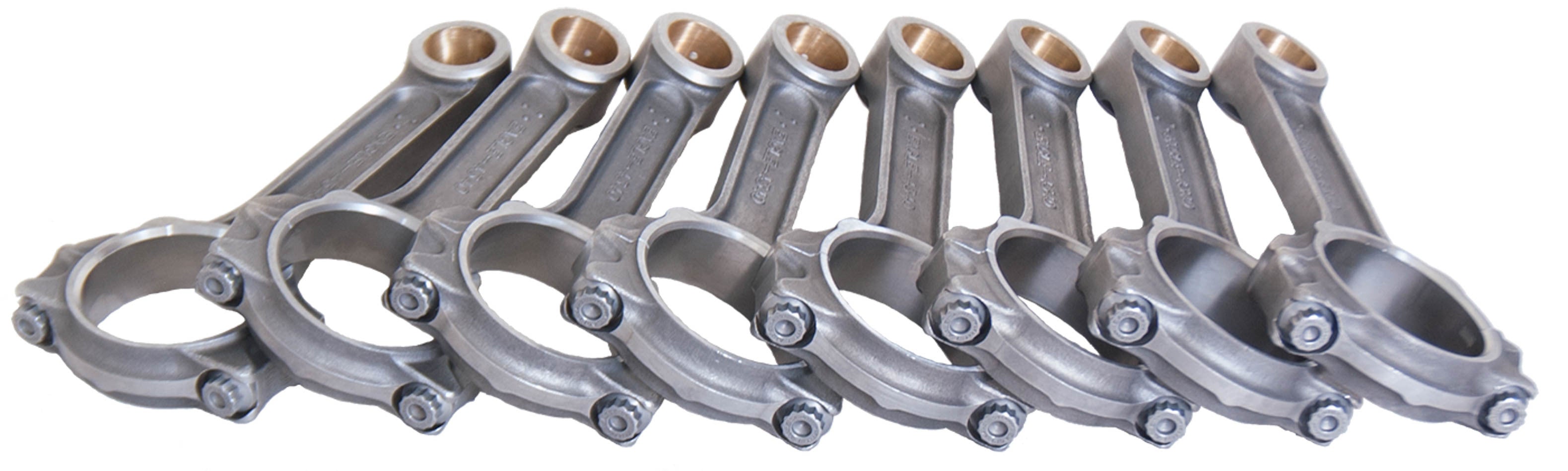 Eagle I-Beam Connecting Rod - 6.000 in Long - Bushed - 7/16 in Cap Screws - Small Block Chevy (Set of 8)