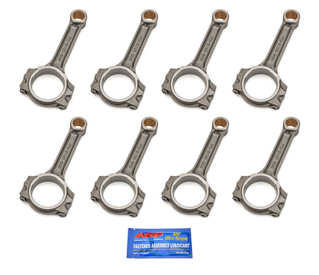 Eagle I-Beam Connecting Rod - 6.125 in Long - Bushed - 7/16 in Cap Screws - GM LS-Series (Set of 8)