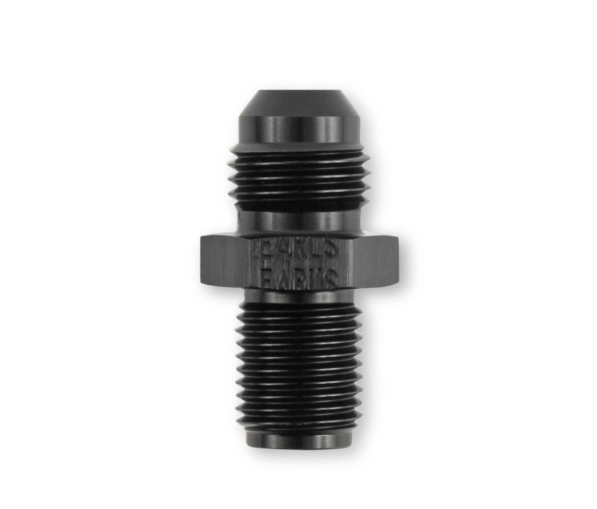 Earl's Straight 6 AN Male to 1/2-20 in Inverted Flare Fitting - Black