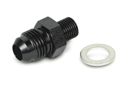 Earl's Straight 6 AN Male to 10 mm x 1.00 Male Crush Washer Fitting - Black