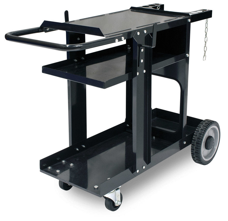 Eastwood Welding Cart - 30.5 in Tall x 16 in Wide x 38 in Long - 3 Shelves - Gas Bottle Station - Black