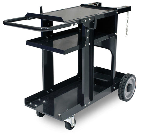 Eastwood Welding Cart - 30.5 in Tall x 16 in Wide x 38 in Long - 3 Shelves - Gas Bottle Station - Black