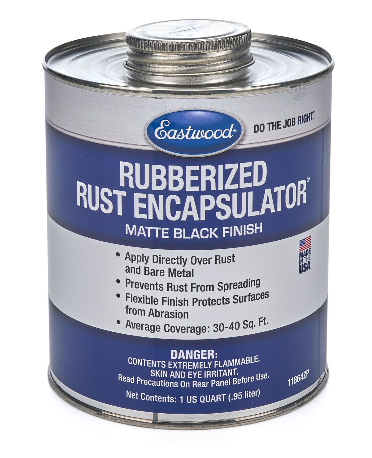 Eastwood Rubberized Rust Encapsulator Paint - Black - 1 Qt. Can