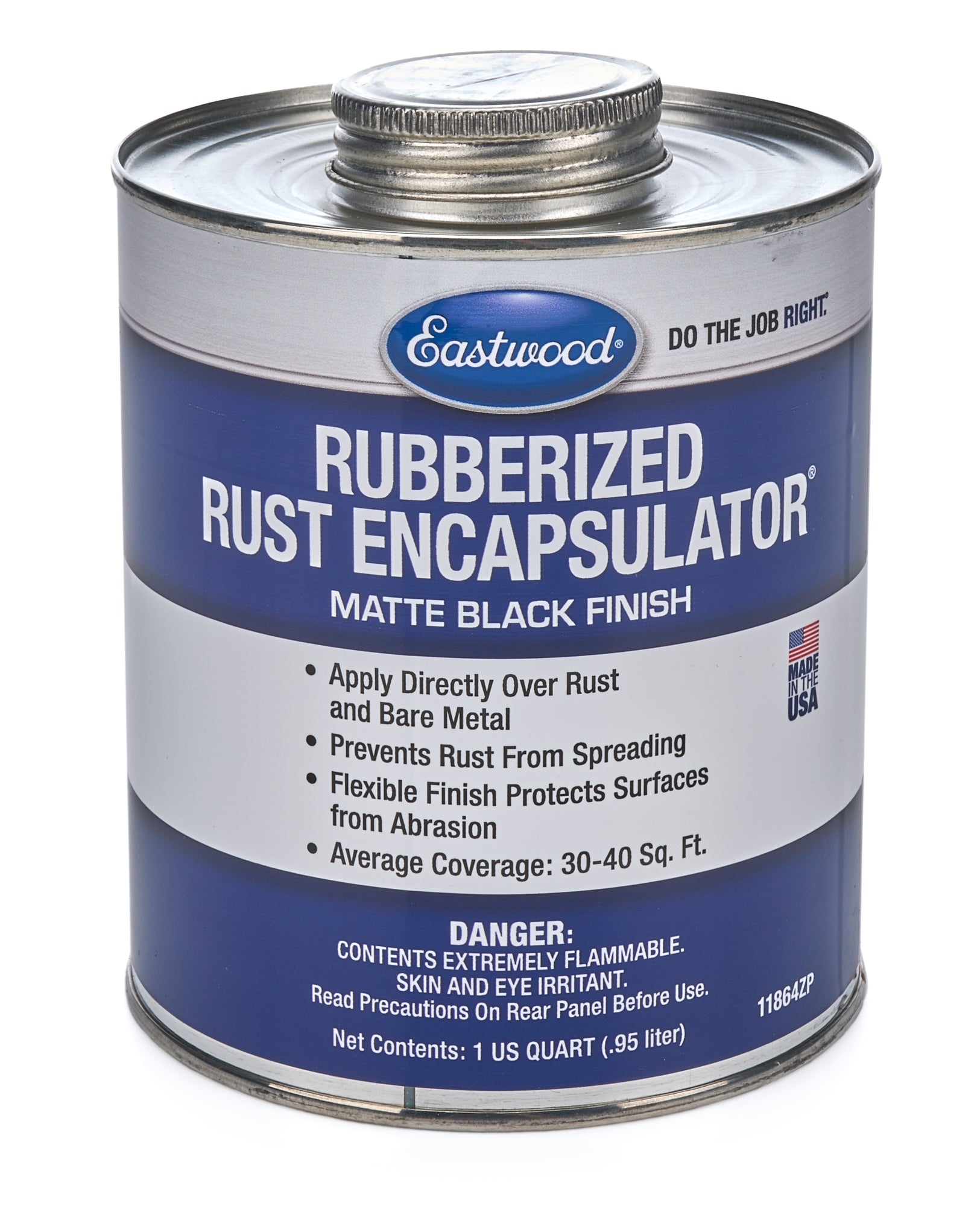 Eastwood Rubberized Rust Encapsulator Paint - Black - 1 Qt. Can