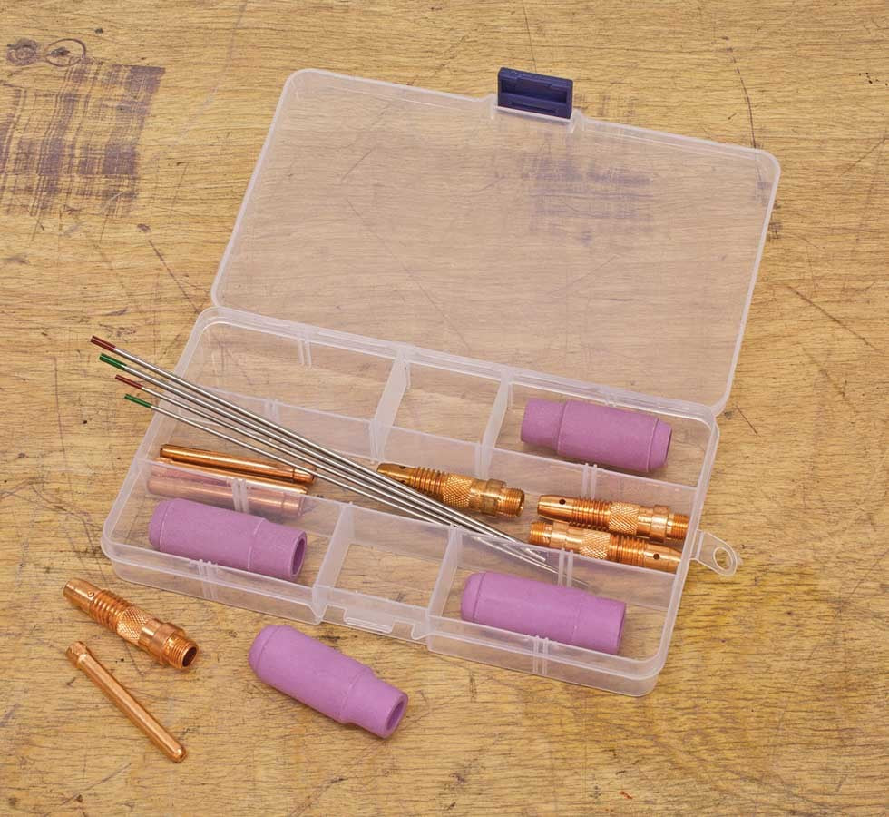 Eastwood TIG Consumables Kit - Nozzles / Collets / Collet Bodies / Electrodes