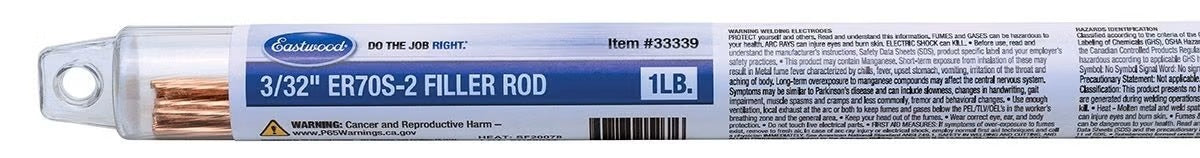 Eastwood ER70S-2 TIG Filler Rod - 0.094 in - 1 lb Box