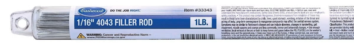 Eastwood 4043 TIG Filler Rod - 0.063 in - 1 lb Box