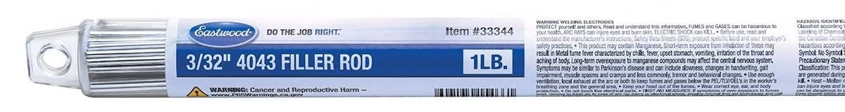 Eastwood 4043 TIG Filler Rod - 0.094 in - 1 lb Box