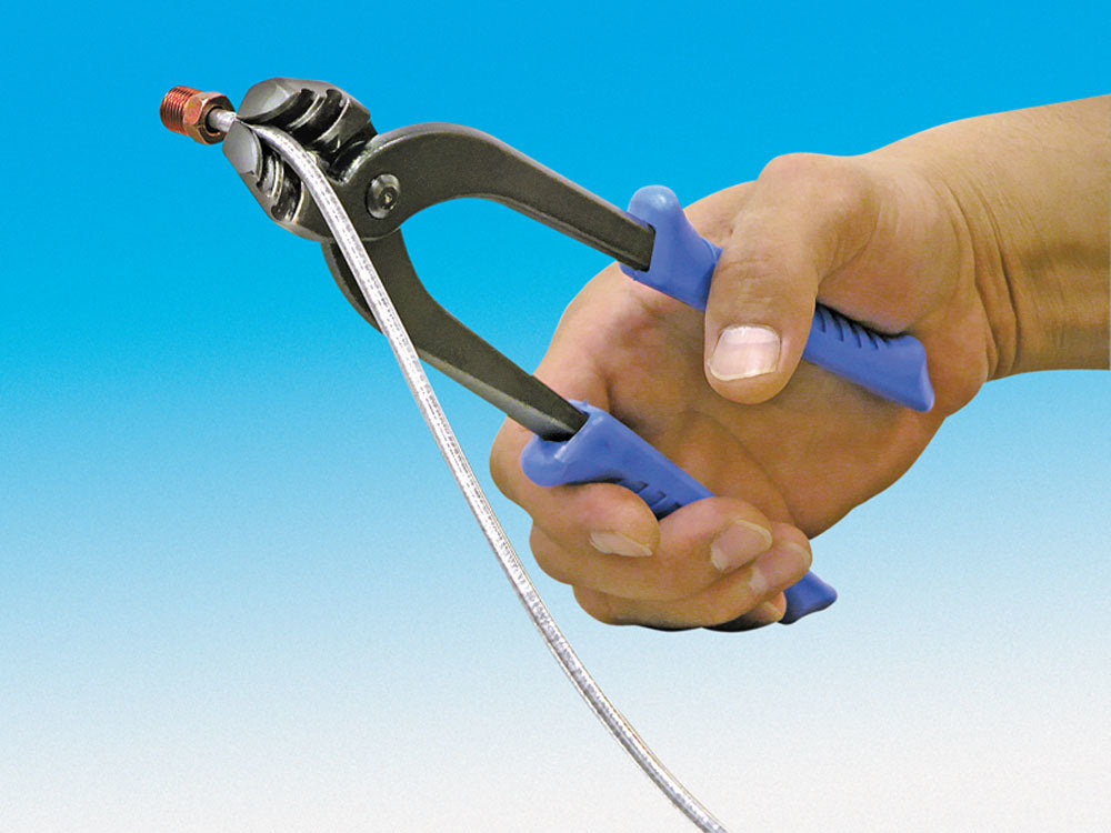 Eastwood 3/16 in and 1/4 in Lines Blue Cushioned Grip Brake Line Pliers