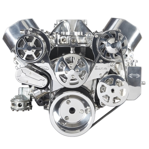 Eddie Motorsports Billet Aluminum 6-Rib Serpentine Pulley Kit - Polished - Big Block Chevy