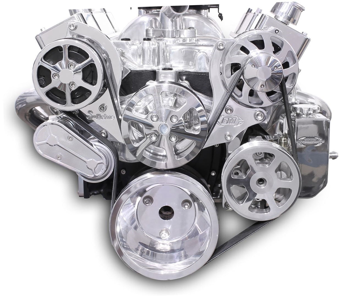 Eddie Motorsports Billet Aluminum 6-Rib Serpentine Pulley Kit - Polished - Small Block Chevy MS107-55BP