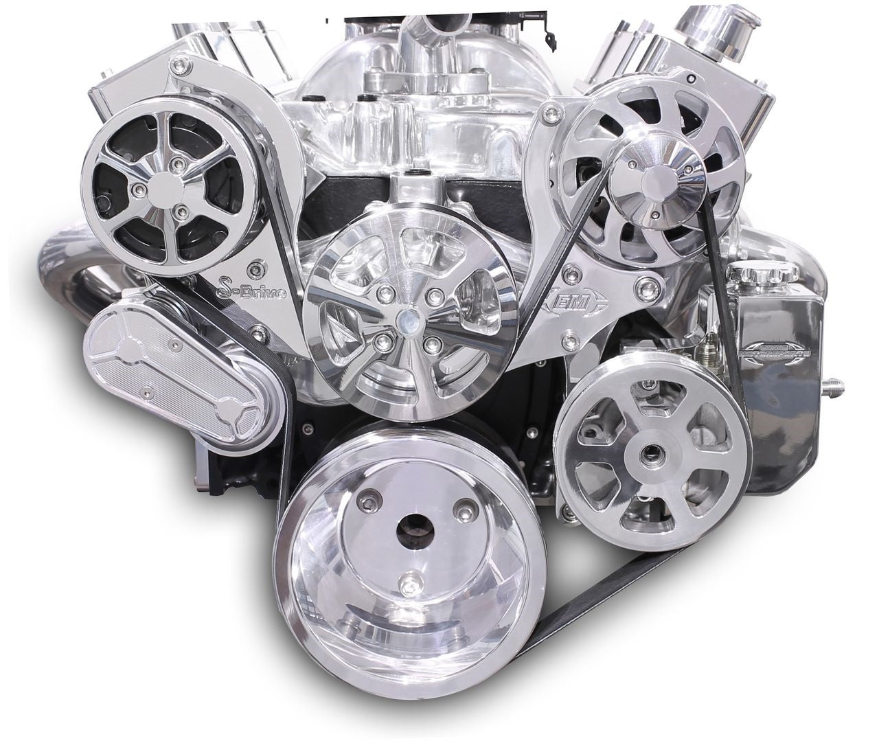 Eddie Motorsports Billet Aluminum 6-Rib Serpentine Pulley Kit - Polished - Small Block Chevy MS107-55BP