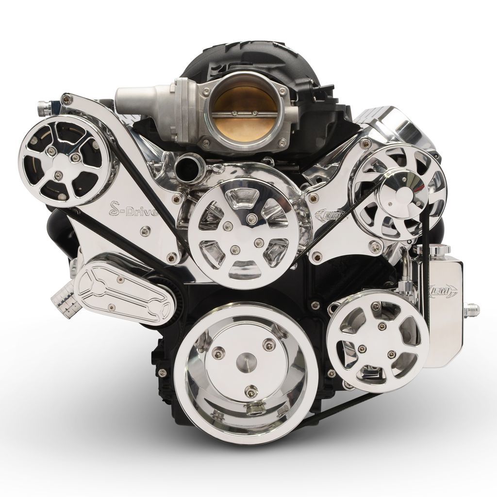 Eddie Motorsports Billet Aluminum 6-Rib Serpentine Pulley Kit - Polished - GM LS-Series MS117-90BP