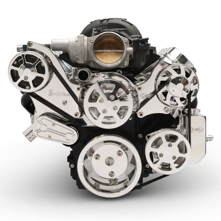 Eddie Motorsports Billet Aluminum 6-Rib Serpentine Pulley Kit - Polished - GM LS-Series MS117-90BP