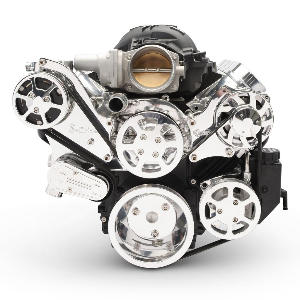Eddie Motorsports Billet Aluminum 6-Rib Serpentine Pulley Kit - Polished - GM LS-Series MS117-90P