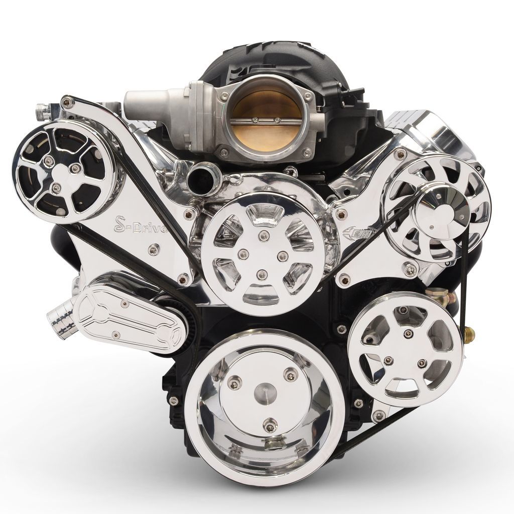 Eddie Motorsports Billet Aluminum 6-Rib Serpentine Pulley Kit - Polished - GM LS-Series MS117-90RP