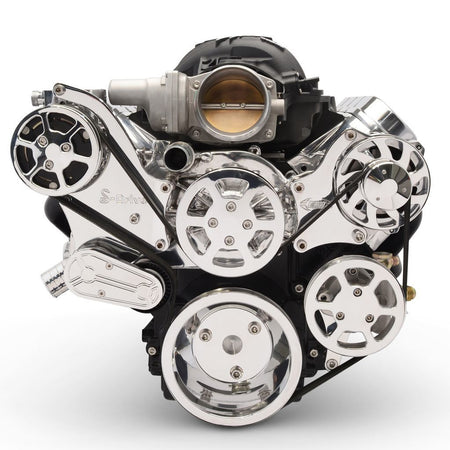 Eddie Motorsports Billet Aluminum 6-Rib Serpentine Pulley Kit - Polished - GM LS-Series MS117-90RP