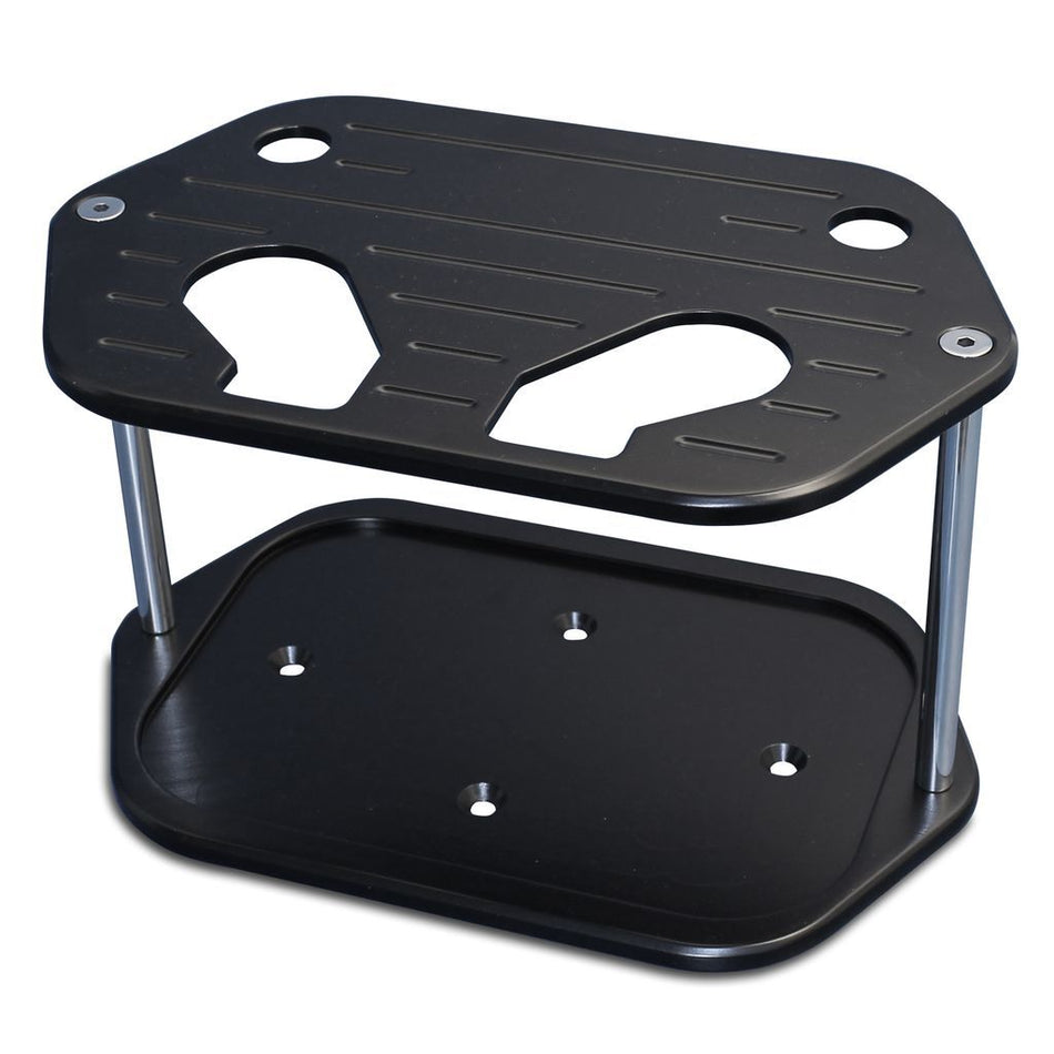 Eddie Motorsports Ball Milled Billet Aluminum Battery Tray - 10 in Length x 6.8 in Wide x 7.8 in Tall - Matte Black - Optima D34
