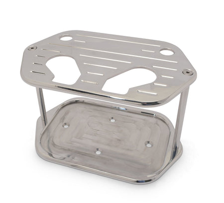 Eddie Motorsports Ball Milled Billet Aluminum Battery Tray - 10 in Length x 6.8 in Wide x 7.8 in Tall - Polished - Optima D34