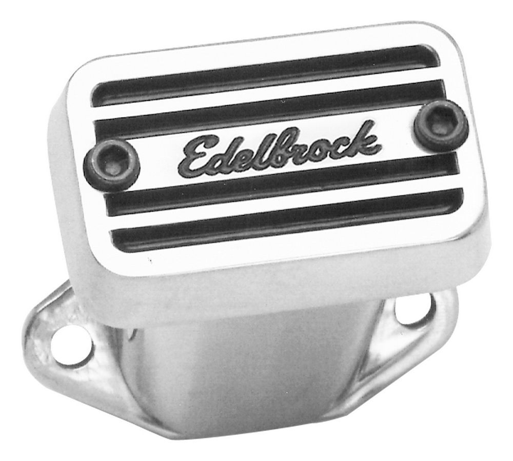 Edelbrock Elite Series Breather - Bolt-On - Rectangle - Top Mount - Polished / Black