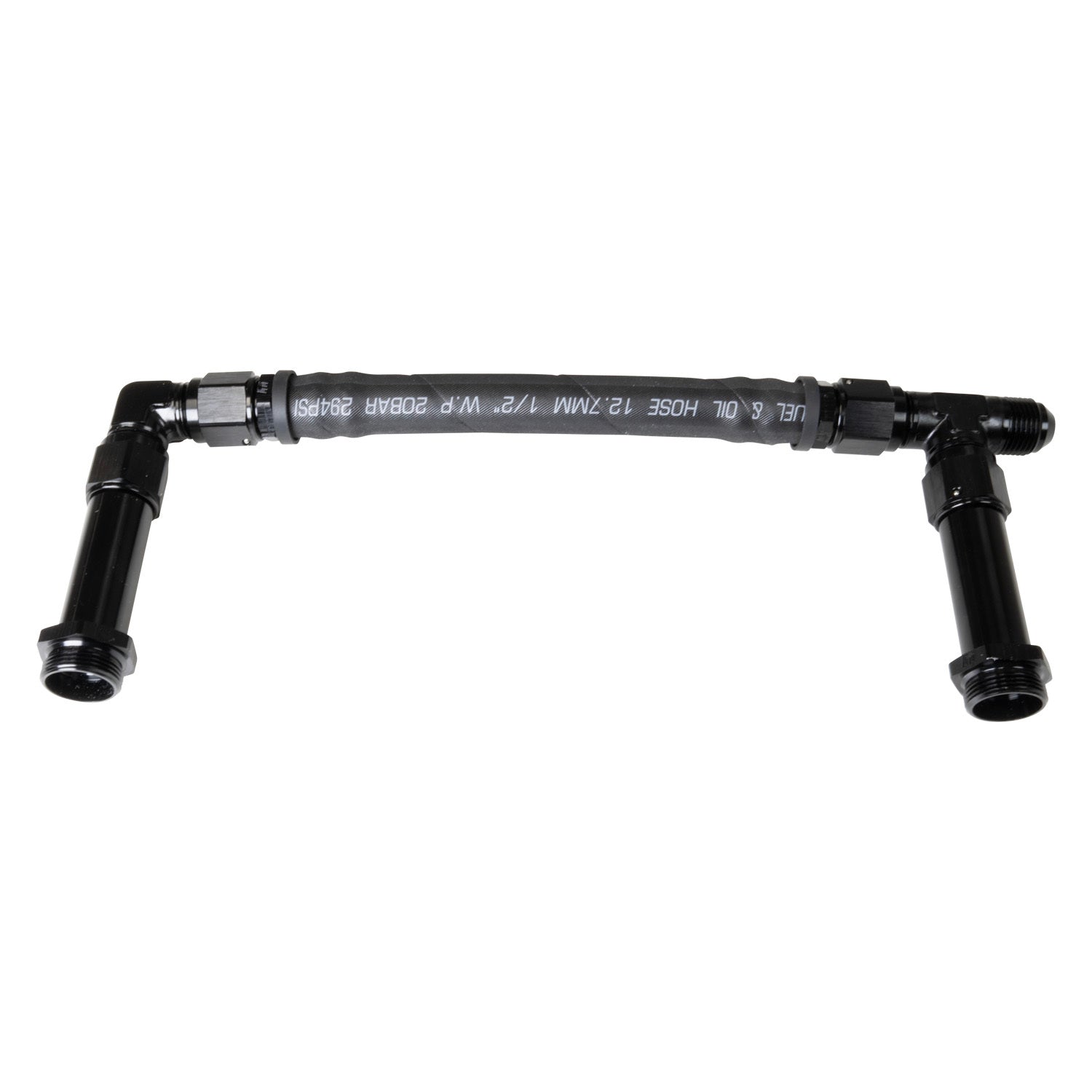 Edelbrock Carburetor Fuel Line - 8 AN Male Inlet - 8 AN Male O-Ring Dual Outlets - Black - VRS 4150 Carburetors