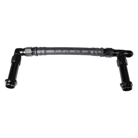 Edelbrock Carburetor Fuel Line - 8 AN Male Inlet - 8 AN Male O-Ring Dual Outlets - Black - VRS 4150 Carburetors