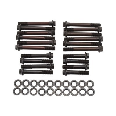 Edelbrock E-Series Cylinder Head Bolt Kit - Hex Head - Chromoly - Black Oxide - Edelbrock Heads - Pontiac V8 85612