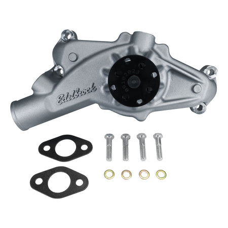 Edelbrock Victor Series Aluminum Water Pump - 5/8 in Pilot - Short Design - Satin - Big Block Chevy
