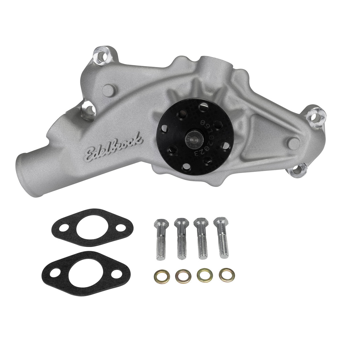 Edelbrock Victor Aluminum Water Pump - Reverse Rotation - BB Chevy - Short-Style Pump for Serpentine Belt - 5/8" Pilot Shaft