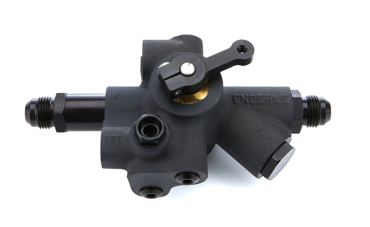 Enderle Barrel K-Style Fuel Injection Valve Assembly - High Flow - 8 AN Male Inlet - 8 AN Male Outlet - Black