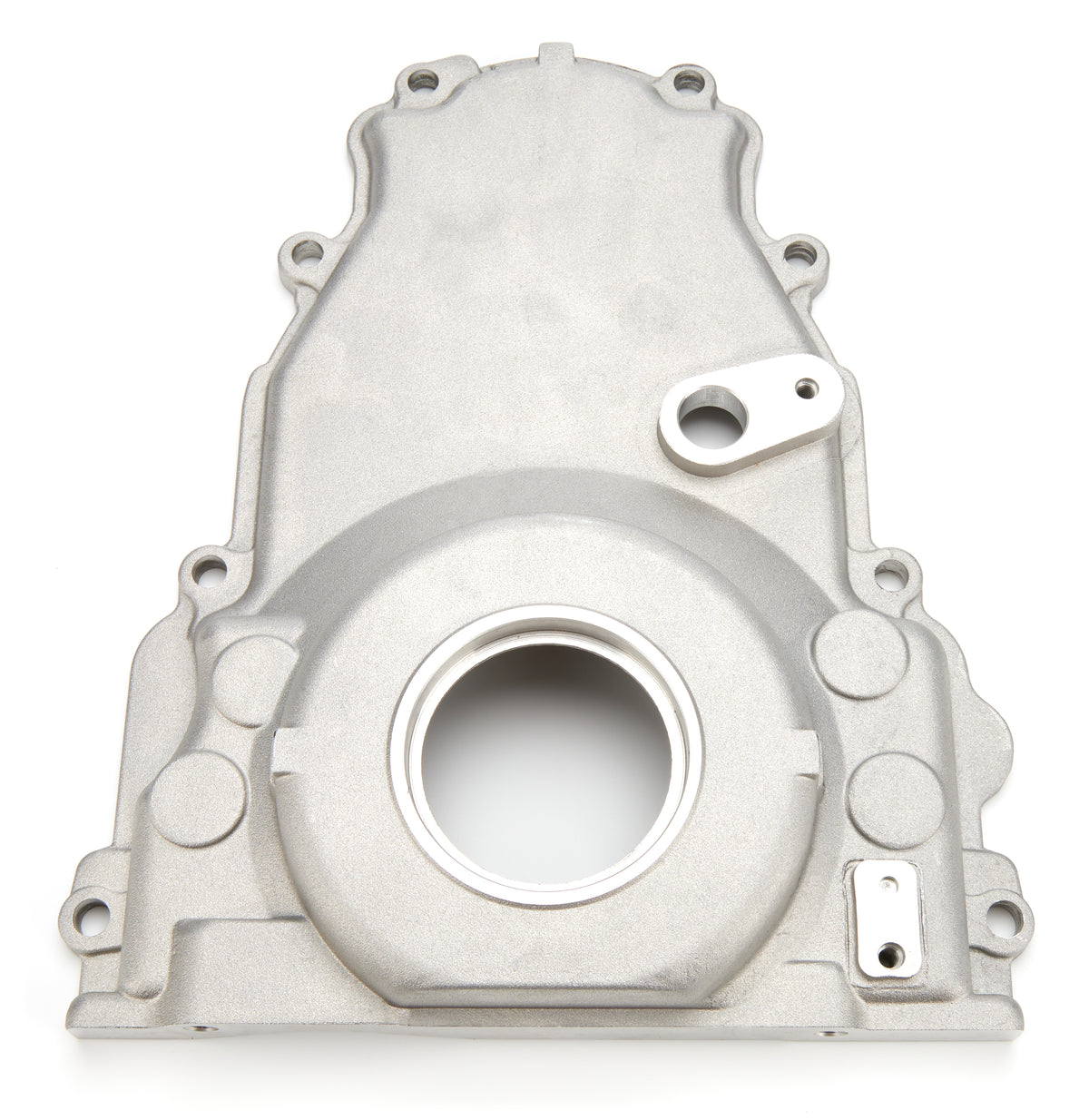 EngineQuest Aluminum 1-Piece Timing Cover - Cam Sensor - Natural - GM LS-Series